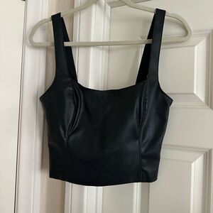 Abercrombie & Fitch Faux Leather Women's Top